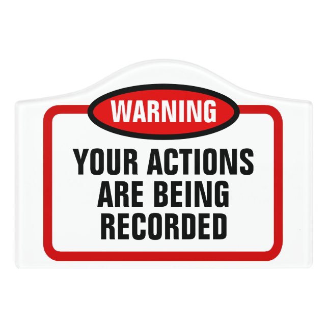 Warning Video Surveillance Camera Recording Door Sign (Small Crest Front)