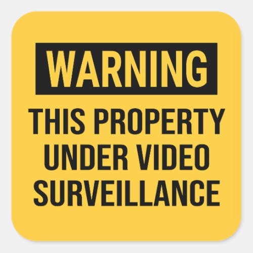Warning Video Surveillance Sign Square Sticker