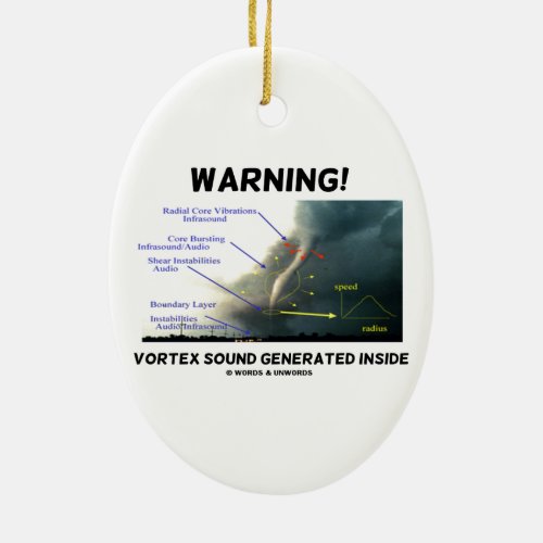 Warning Vortex Sound Generated Inside Tornado Ceramic Ornament