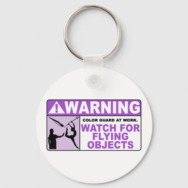 WARNING Watch For Flying Objects! Keychain (Front)