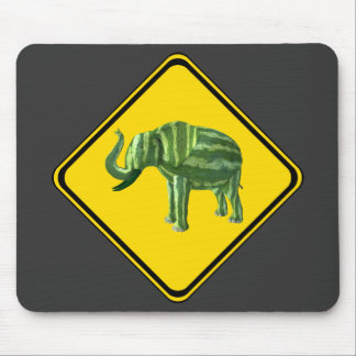 Warning: Watermelon Elephant Crossing! Mouse Pad