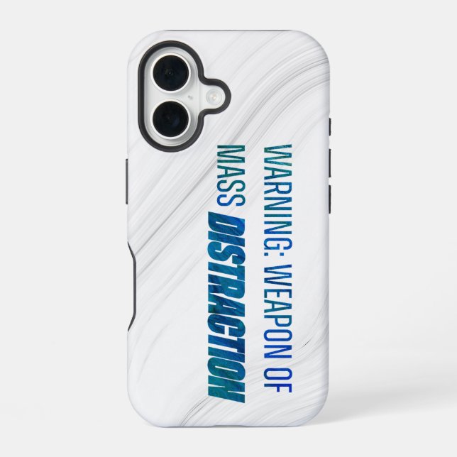 Warning Weapon of Mass Distraction Iphone Case (Back)