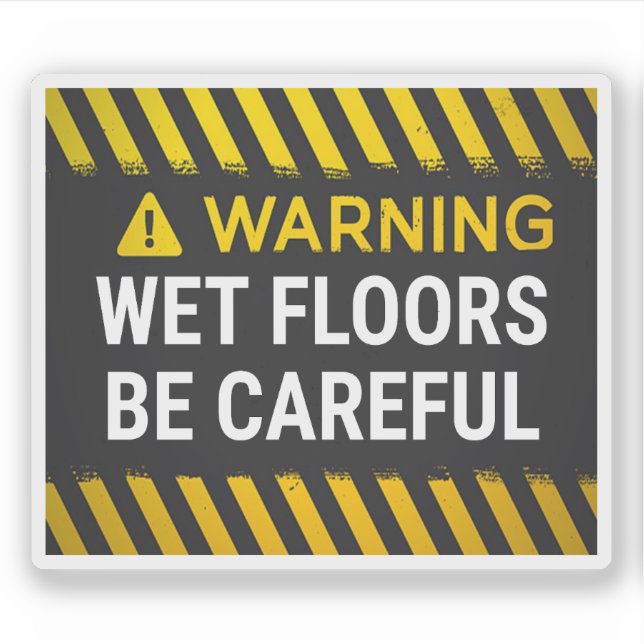 Warning Wet Floors Be Careful Sticker (Front)
