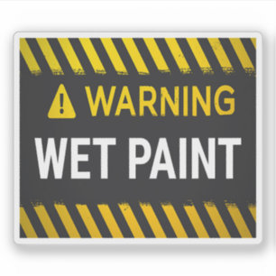 Warning Wet Paint Sticker