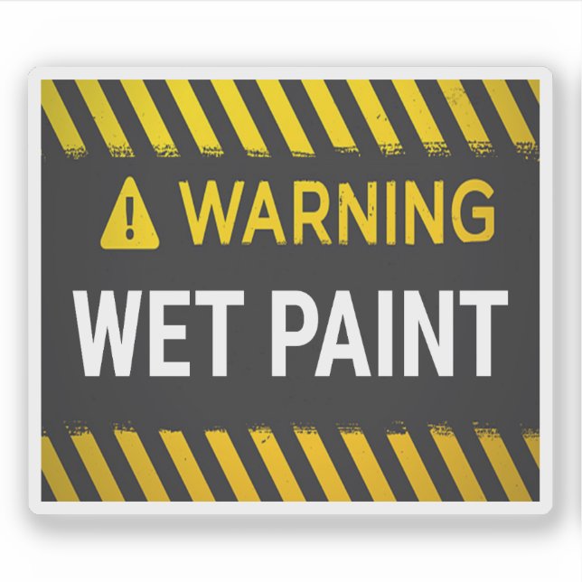 Warning Wet Paint Sticker (Front)