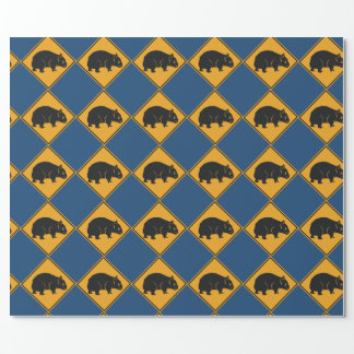 Warning Wombat Crossing Wrapping Paper