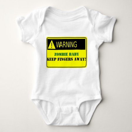 Warning-zombie Baby Keep Fingers Away Baby Bodysuit