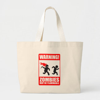 Warning! Zombies May Be Flammable Tote Bag