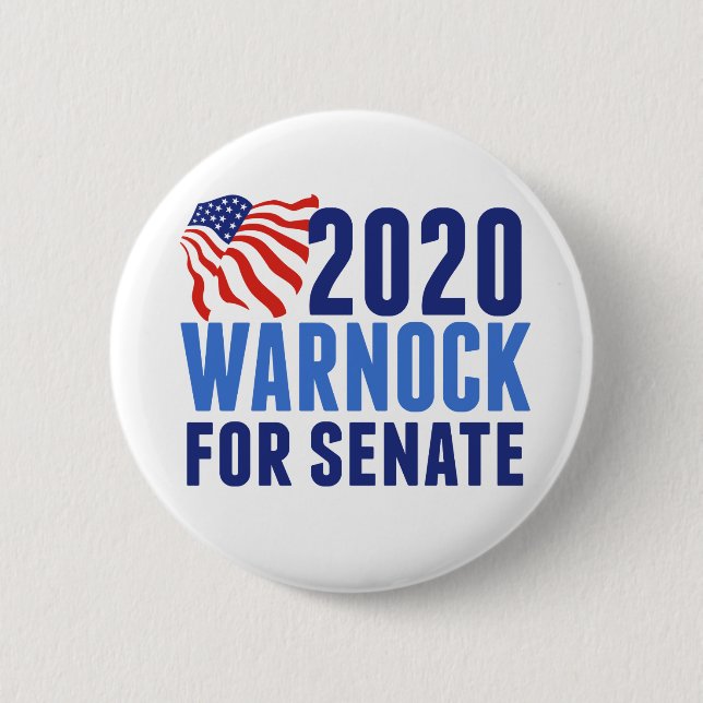 Warnock for Senate Button (Front)