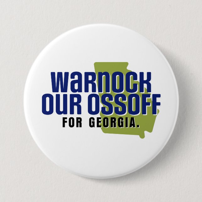 Warnock Our Ossoff Button (Front)