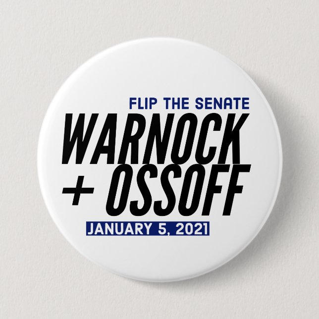 Warnock Our Ossoff Button (Front)