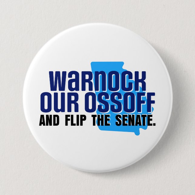 Warnock Our Ossoff Button (Front)