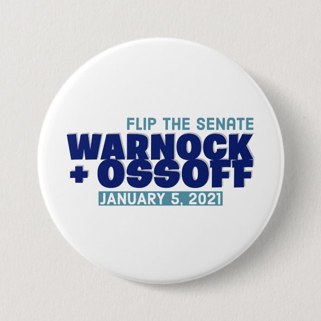 Warnock Our Ossoff Button (Front)