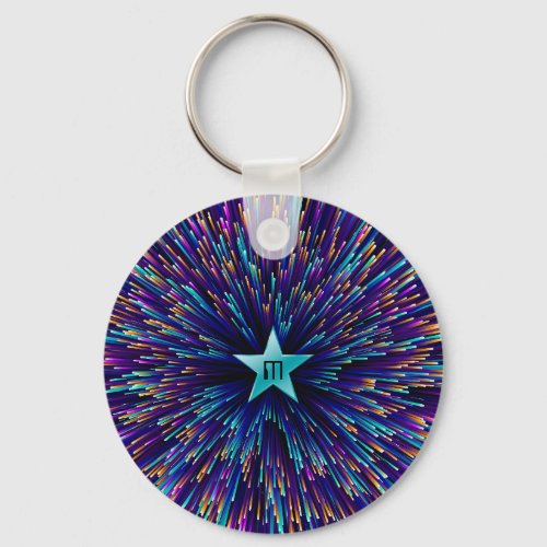 Warp speed starburst monogram star keychain