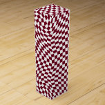 Warped Burgundy Red White Checks Checkered     Wine Box<br><div class="desc">Retro warped checks checkerboard design,  in a burgundy red and white color combination. Retro checkerboard twirled seventies psychedelic style modern design home decor,  dorm room,  office and school products and retro warped checkered gifts.</div>