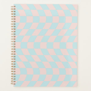 Warped Check Retro Checkerboard Soft Pastel Planner