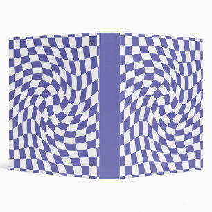 Warped Checkerboard Checks Pattern Retro 3 Ring Binder
