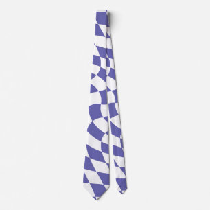 Warped Checkerboard Checks Pattern Retro Neck Tie
