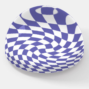 Warped Checkerboard Checks Pattern Retro Paperweight