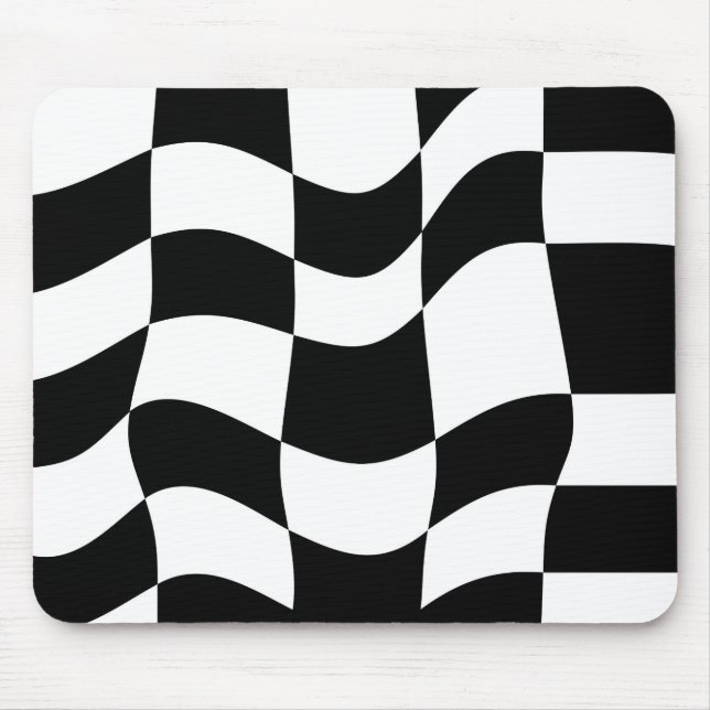Warped Checkerboard Mouse Pad (Front)