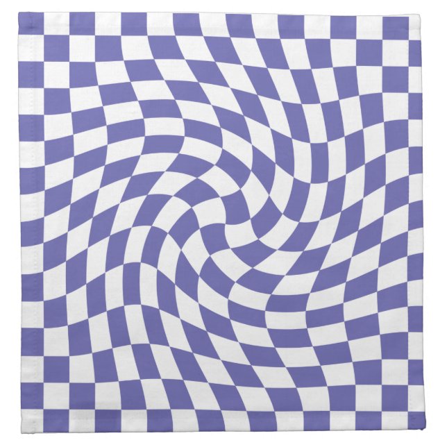 Warped Checks Retro Psychedelic Cloth Napkin (Front)