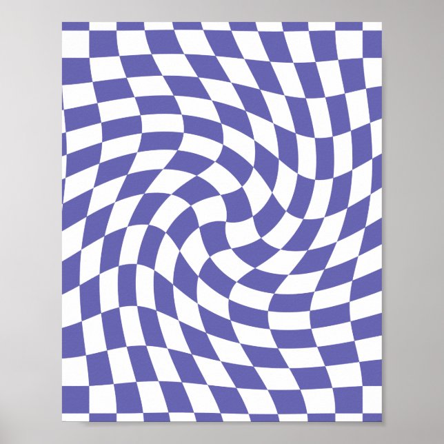 Warped Checks Retro Psychedelic Poster (Front)