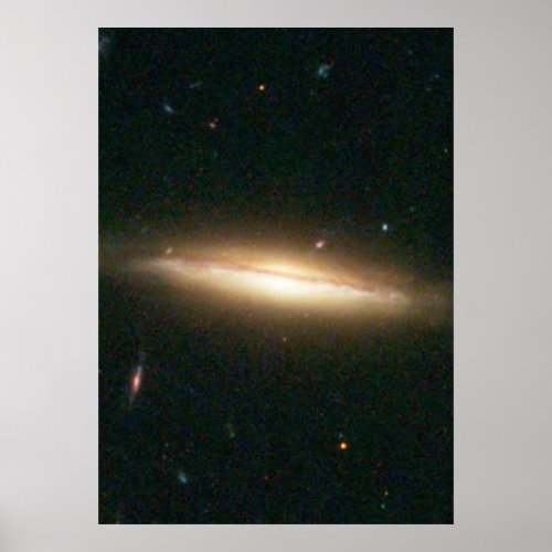 Warped Edge_On Spiral Galaxy Details from Image Poster
