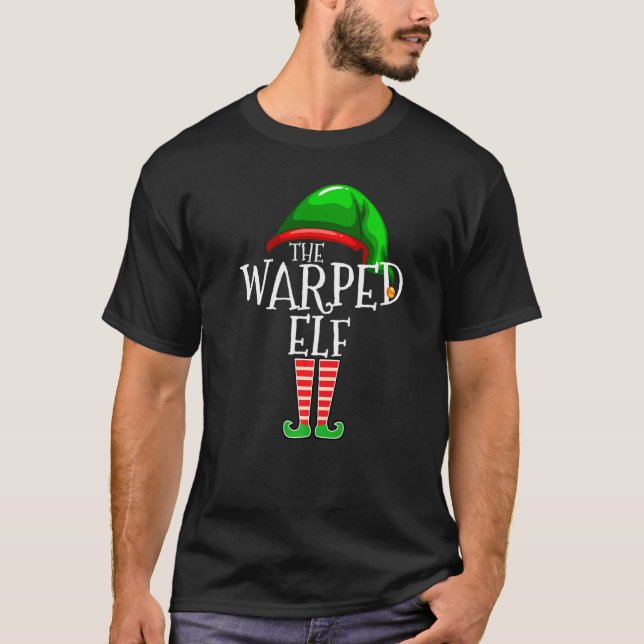 Warped Elf  Family Matching Group Christmas  Squad T-Shirt (Front)