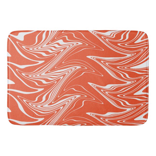 Warped - Orange and White Bath Mat (Front)