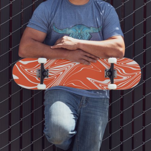 Warped _ Orange and White Skateboard