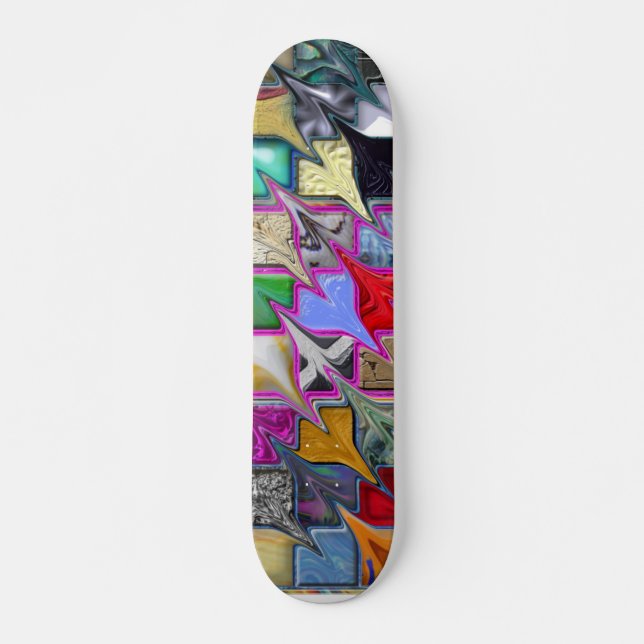 Warped Pattern Style Colorful Skateboard (Front)