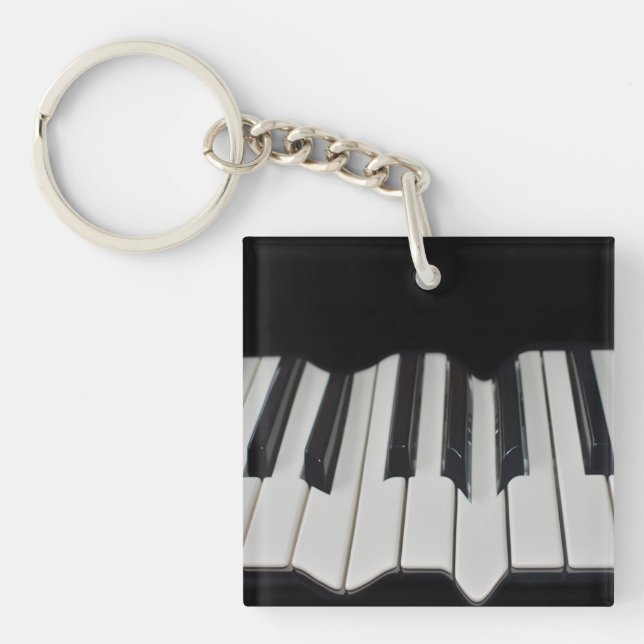 Warped Piano Keys Acrylic Key Ring (Front)