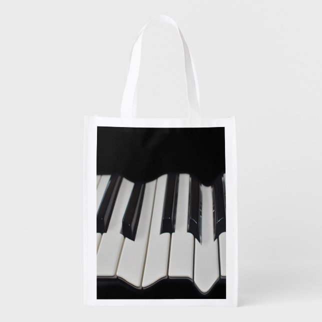 Warped Piano Keys Reuseable Grocery Bag (Front)