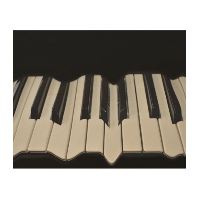 Warped Piano Keys Wood Wall Art (Front)