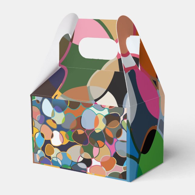 Warped Polychrome Circle Pattern Favor Boxes (Front Side)