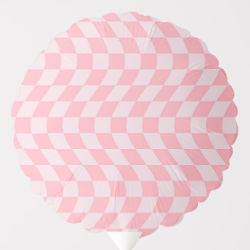 Warped Retro Checkerboard Pink Lilac Checkered  Balloon