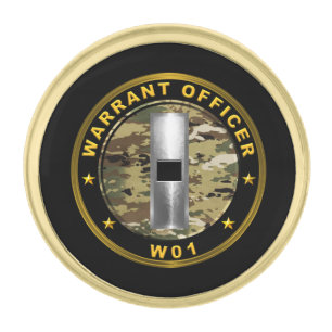 WARRANT OFFICE W01 GOLD FINISH LAPEL PIN