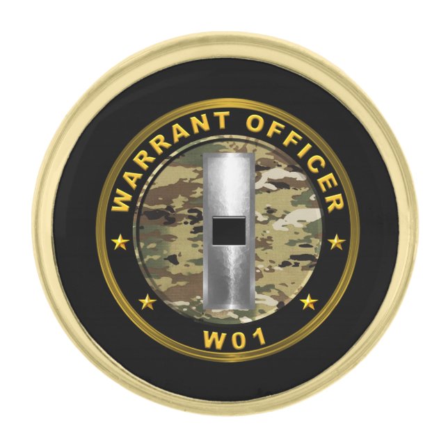 WARRANT OFFICE W01 GOLD FINISH LAPEL PIN (Front)