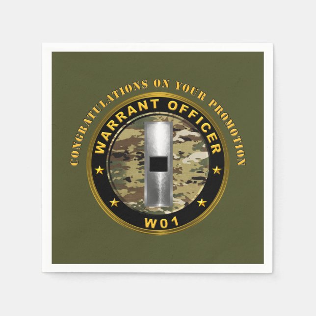 Warrant Officer 1 (WO1)  Promotion   Napkins (Front)