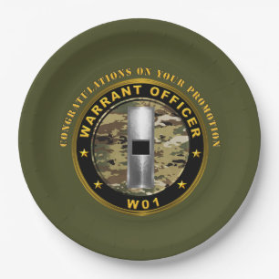 Warrant Officer 1 (WO1) Promotion Paper Plates