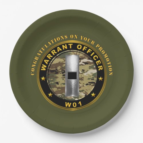 Warrant Officer 1 WO1 Promotion Paper Plates