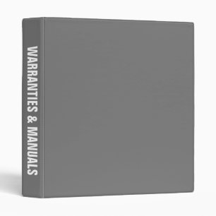 Warranties & Manuals Big Bold Name binder