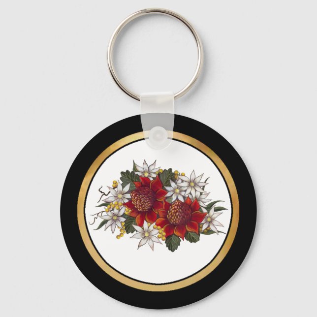 Warratha Flannel Flower Keychain (Front)