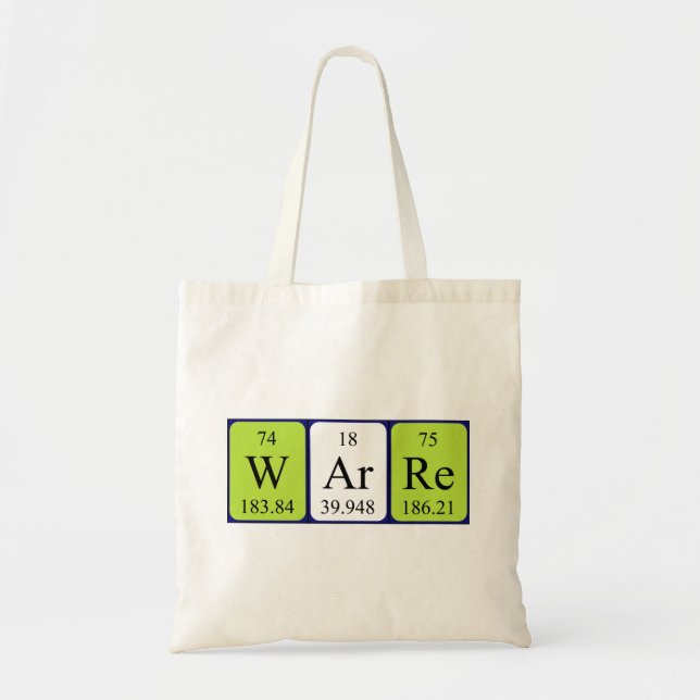 Warre periodic table name tote bag (Front)