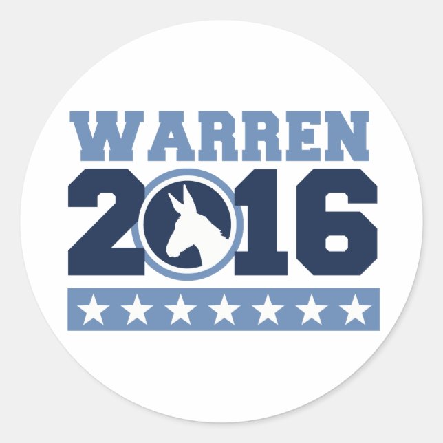 WARREN 2016 ROUND DONKEY -.png Classic Round Sticker (Front)