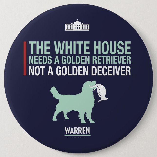 Warren 2020 - Bailey - Golden Retriever Button (Front)