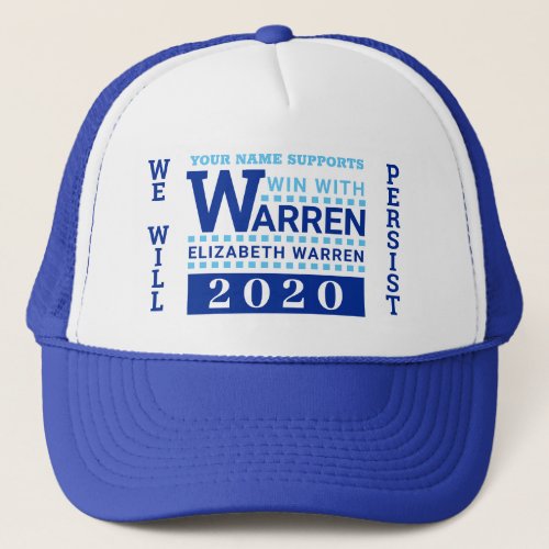 Warren 2020 Win With Warren Personalized Trucker Hat