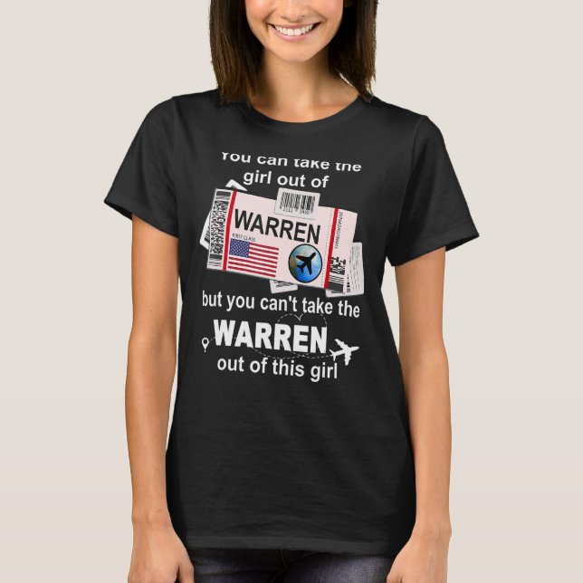 Warren Boarding Pass  Warren Girl T-Shirt (Front)
