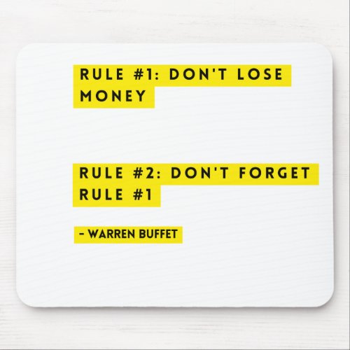 Warren Buffet _ Dont Lose Money Mouse Pad