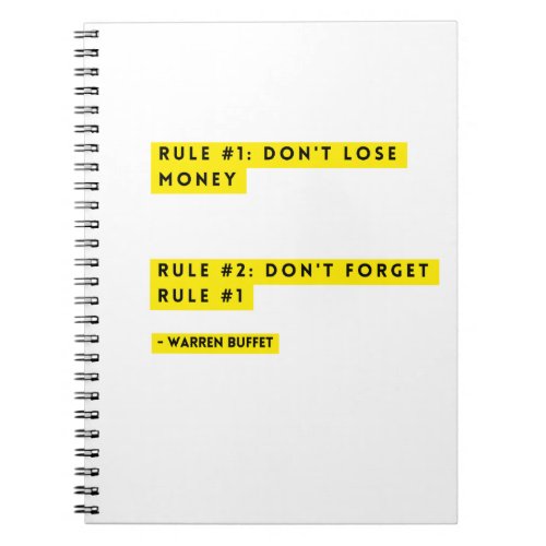 Warren Buffet _ Dont Lose Money Notebook
